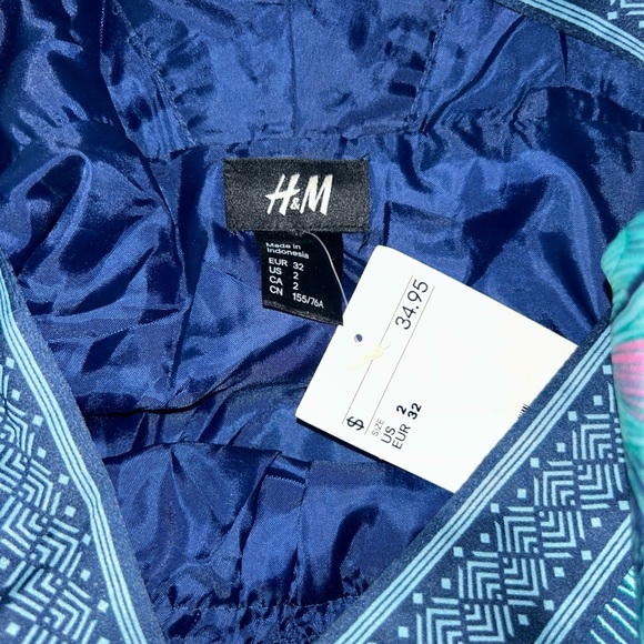 H&M Blue Sleeveless V-Neck Mini Dress peacock - Picture 6 of 7